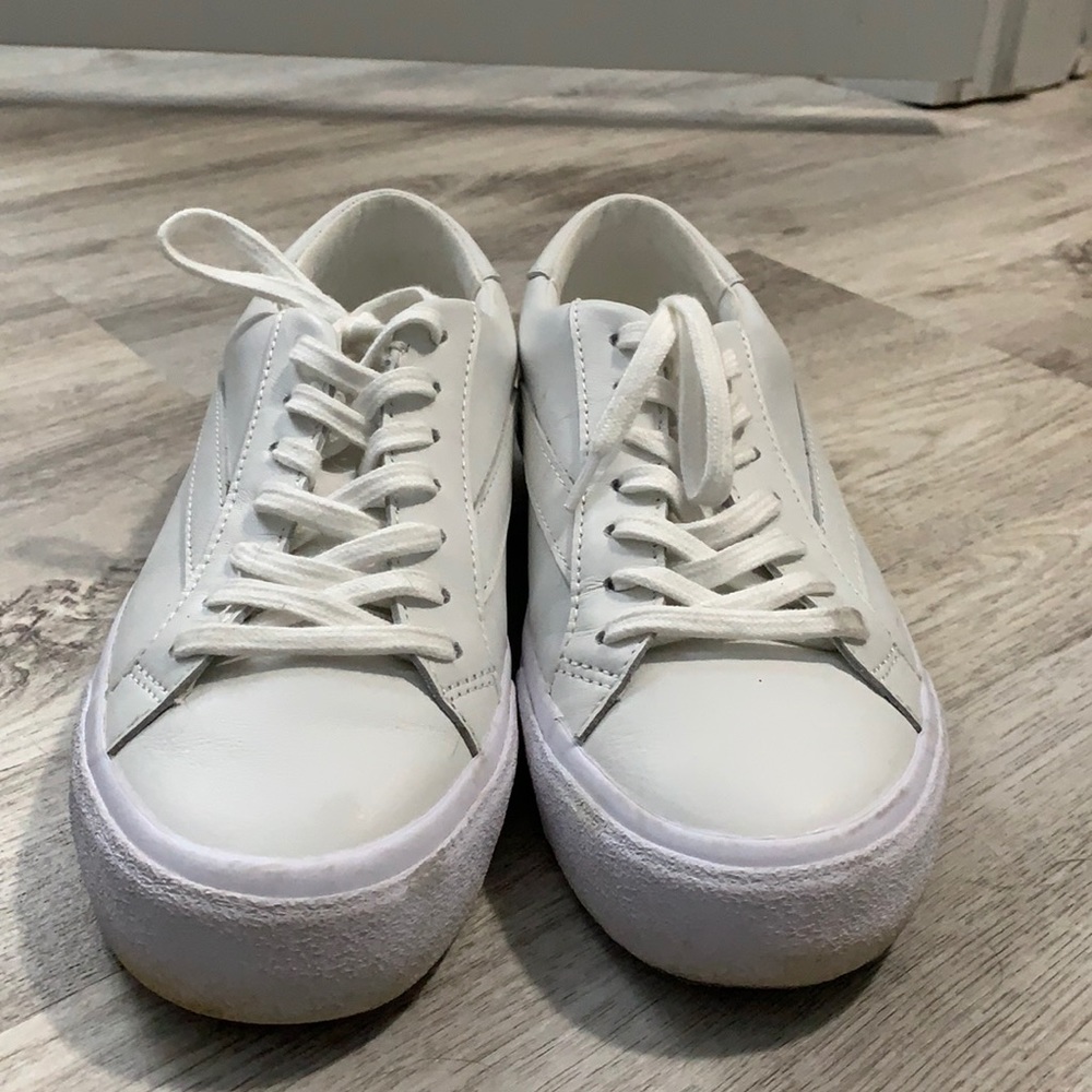 Madewell Sidewalk Low Top in White Leather